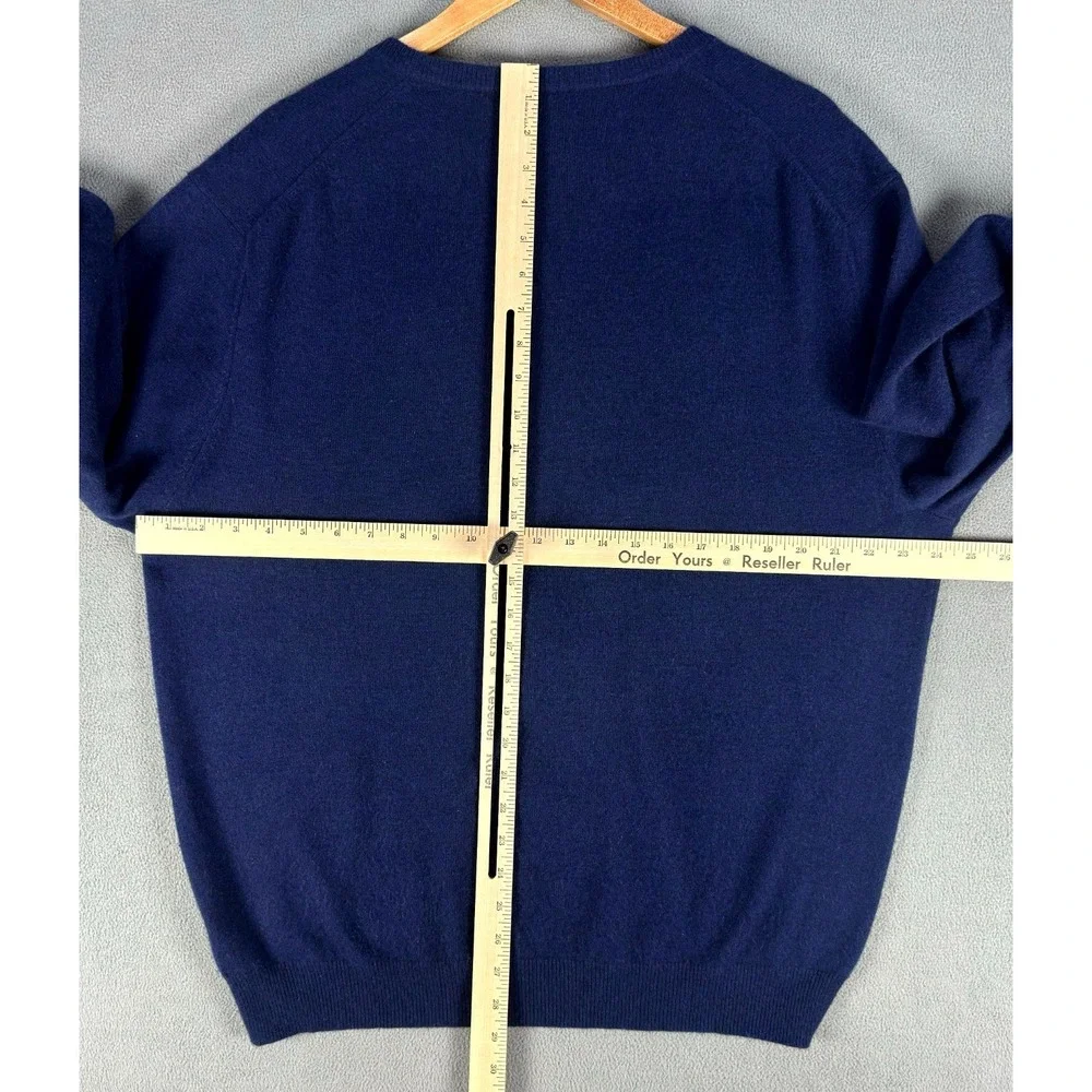 Club Room Sweater Mens XL Navy Blue Estate Cashmere Quiet Luxury Minimalist - Picture 4 of 5